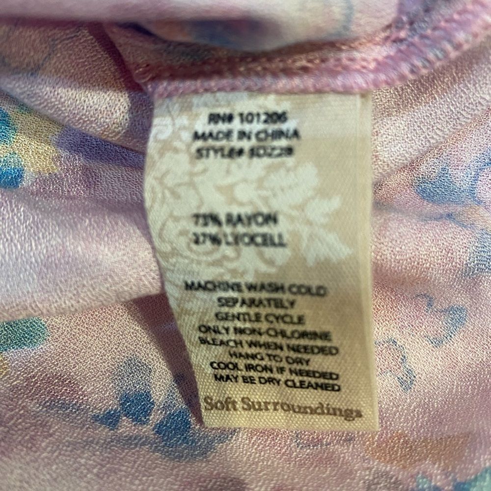 Soft Surroundings Pink Floral Blouse - Picture 5 of 6
